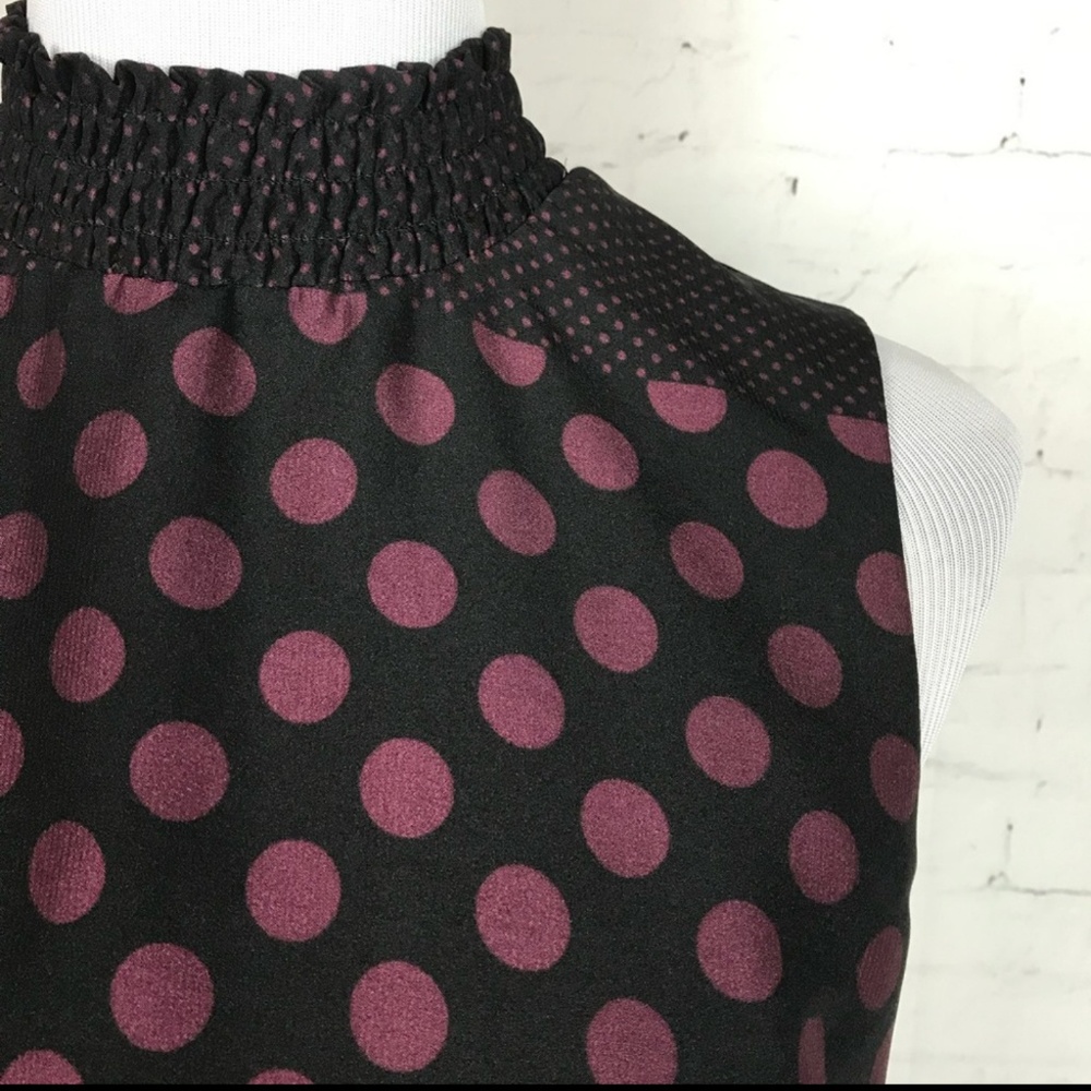 NWOT Purple Dots Mock Neck Sheath Dress - Picture 6 of 7